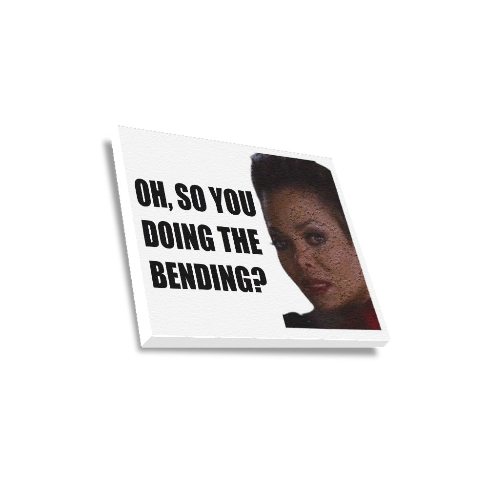 Oh, So You Doing The Bending Cracked Framed Canvas Print