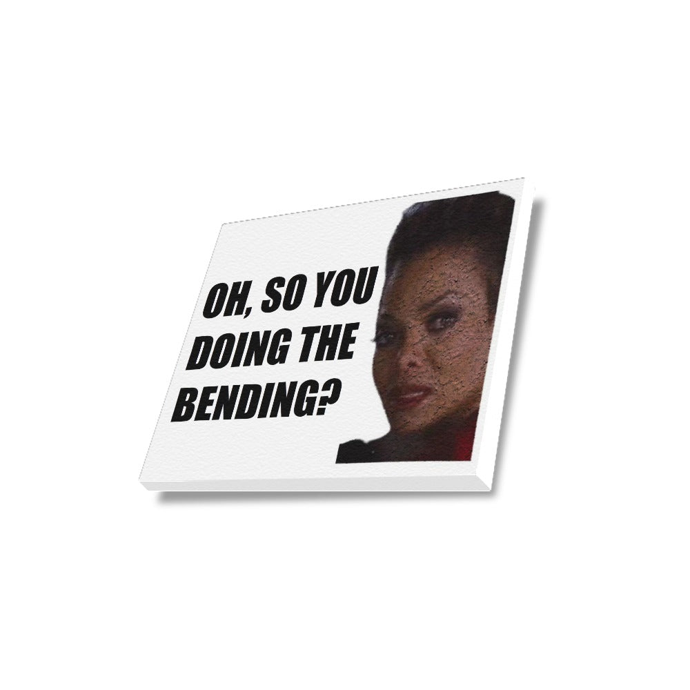 Oh, So You Doing The Bending Cracked Framed Canvas Print