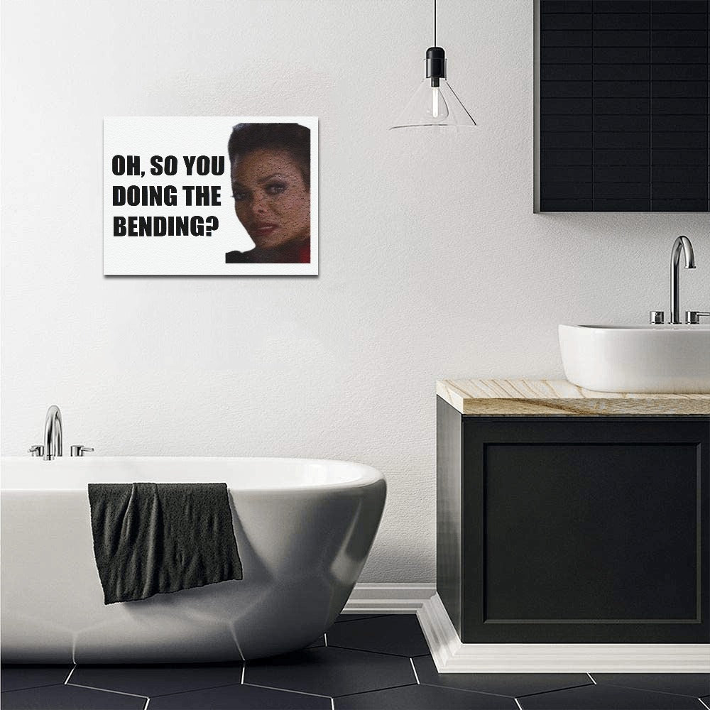 Oh, So You Doing The Bending Cracked Framed Canvas Print