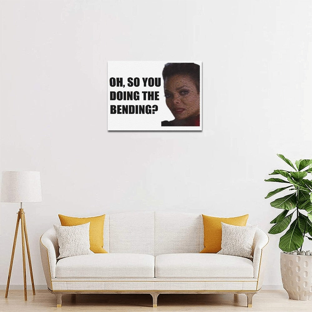 Oh, So You Doing The Bending Cracked Framed Canvas Print